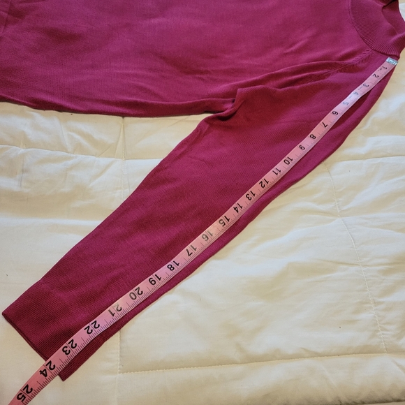 Kevo women light burgundy high collared 100% Silk lightweight sweater size small - Picture 7 of 14